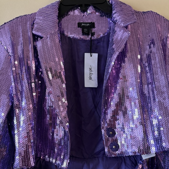 Sequin Purple Jacket Romper - Picture 5 of 6
